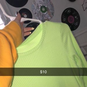 Neon green ribbed shirt